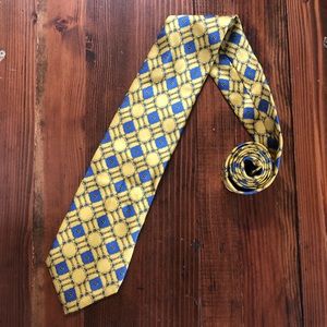 Luca Franzini Gold and Blue Made in Italy Tie